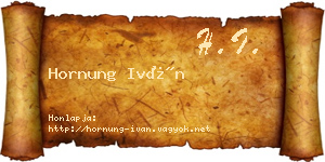 Hornung Iván névjegykártya