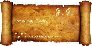 Hornung Iván névjegykártya